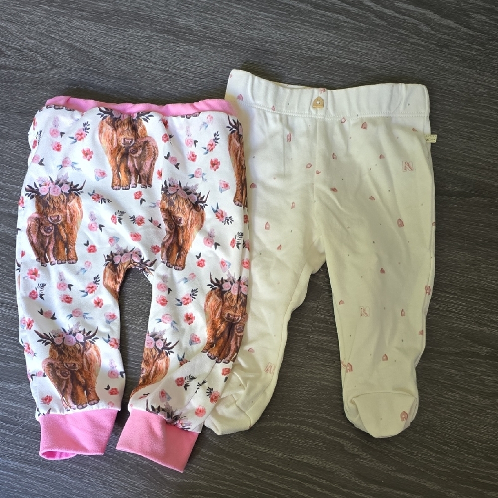 Baby Pants Set with Animal Print and Cream Design